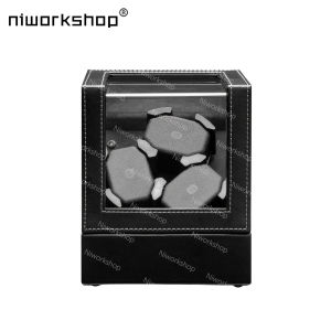 1pc Niworkshop Watch WinderPU Leather 3 Slots Watch Storage Case Fit Men And Women Automatic WatchesQuiet MotorUSB Powered
