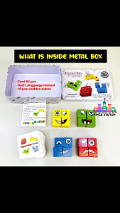Vince Station Puzzle Ekspresi Blok Muka Bertukar 64pcs Expressions Puzzle Face Changing Blocks Board Game Challenge Face Magic Cube