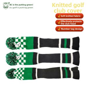 B·C·GOLF | Knitted Wool Golf Wood Cover Olive Green
