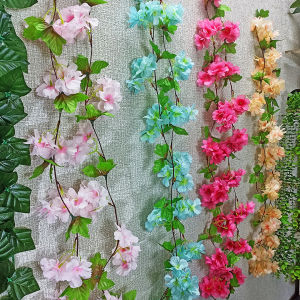 Tanaman Hias Plastik Bunga Rambat Juntai Artificial Cherry Blossom Ornamen Dekorasi Dinding PBP67