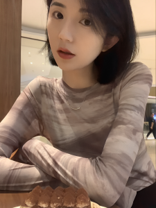 chaqi | Watercolor T-Shirt Women Summer New Style Spicy Girl Fashionable Shoulder Thin Mesh Top Sun Protection Cover Up Butterfly Knot