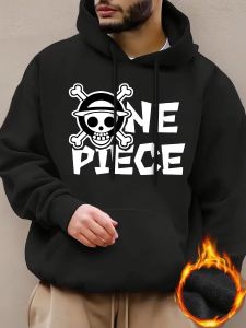 Bandai | MenS Hooded Sweatshirt - Black Casual Pullover with Front Pocket Long-Sleeved Autumn And Winter Warm Hooded Sweatshirt