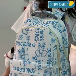 Balo đi học cặp đi học thời trang nữ xinh xắn họa tiết gấᴜ hoạt hình cute phong cách ulzzang nhiều ngăn chống nước CX48