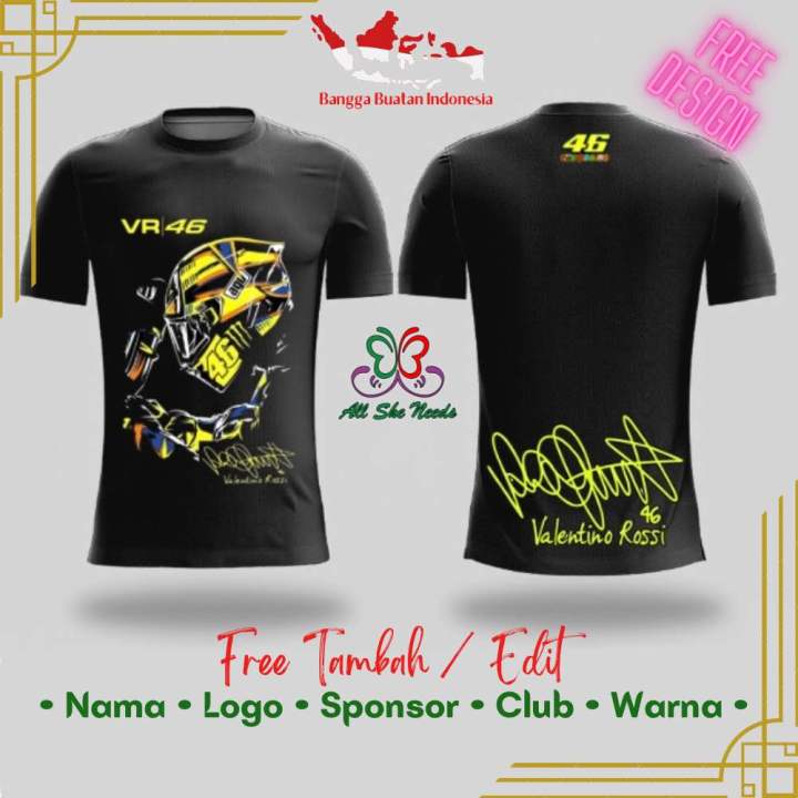 Baju Kaos Rossi VR46 Jersey Touring Sepeda Bulutangkis Badminton