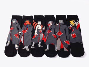YF NARUTO Socks Akatsuki Man Adult Pein Konan Uchiha Itachi Orochimaru Sasori Deidara Hidan Red Snug Warm Funny Sock Cartoon Anime FY