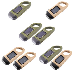 9TH 1/2pcs Solar Powered Flashlight USB Charging Hand-cranked Emergency Power Bank Survival Gear Dynamo Flashlight LED for Outdoor Camping