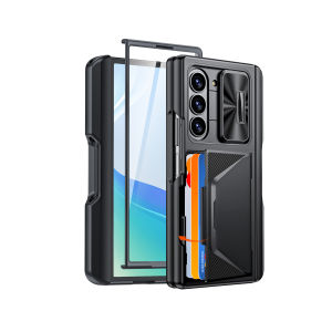 ของขวัญวันแม่สําหรับ Galaxy Z พับ 6 เคสโทรศัพท์กันกระแทกแพ็คการ์ดด้านหลังช่องเสียบปากกาแบบบูรณาการฟิล์มป้องกัน 9H เต็มรูปแบบ