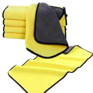 1/2/5 Chiếc Khăn Lau Xe Ô Tô Microfiber Màu Vàng Thấm Hút Vải Giặt Khô 30x30/60Cm Mục Đích Chung Dày 300gsm