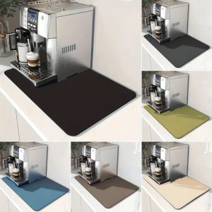 VIKAMA Pure Color Drying Dish Absorbent Dishware Kitchen Mat Coffee Machine Table Diatomaceous Earth Drainage Non-slip Carpet