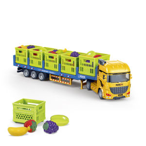 Simulation Freight Truck Model Fruit and Vegetable Transport Vehicle Toys Large Inertial Trucks Engineering Car Childrens Gifts