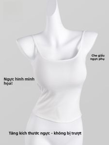 MiiOW | Áo ba lỗ nữ mùa hè màu trắng Pure Desire Beauty Back Strap Base với đệm ngực nhỏ apparent lớn ngực tròn Áo vest