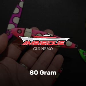 Metal Jig 80 Gram Mongkalo Ambisious Full GID Nemo UV Flourescent Fosfor Umpan Metal Jig 80g 80gr
