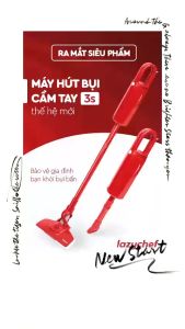 [Chính hãng] Máy Hút Bụi Cầm Tay 3S Thế Hệ Mới Lazychef - 3 Chi Tiết - Tháo Lắp 3 Giây (đỏ)