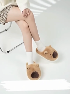 Dép Lông Capybara Giữ Ấm Mùa Đông – Dép Đi Trong Nhà Chống Trượt Êm Chân Dễ Thương