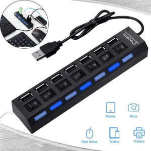 USB Hub 3.0 USB 3 USB 2.0 Multi USB Splitter Power Adapter 7 Ports Multiple Expander 2.0 with Switch For PC Laptops Accessories