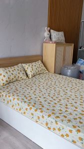 Bộ ga gối đũi trần bông thấm hút mồ hôi Set ga gối trần bông đũi cotton kèm 2 vỏ gối Đủ Kích Thước (Đệm dưới 10cm)