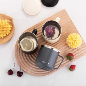 400ml 13oz Stainless Steel Coffee Mug for Office Use - Double-Walled Insulated Cup with Handle