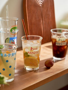 April Home Use Milk Oats Beverage Milk Tea Soy Milk Transparent Glass Coffee Cup Feng Shui Cup Heat Resistant Handmade Glass Cup