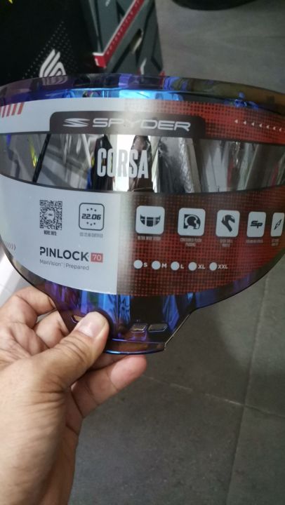 spyder corsa irriduim blue lens day and night visor