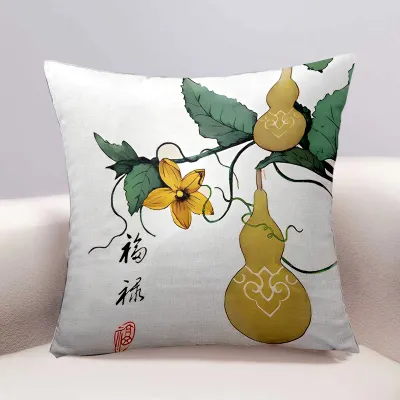 Chinese Style Velvet Striped Cushion Cover