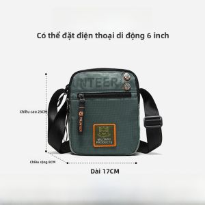 Volunteer | Túi đeo chéo vải Oxford vải nylon thường ngày cho nam đi làm Túi đeo vai đơn bằng vải canvas cho nam đi làm bằng xe buýt mùa hè nhỏ