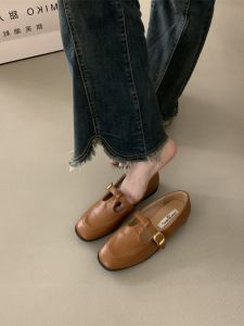 French Vintage Mary Jane Flat Bottom Loafers Korean Style Womens Fashion Single Shoes Spring Autumn New All-Match Flats