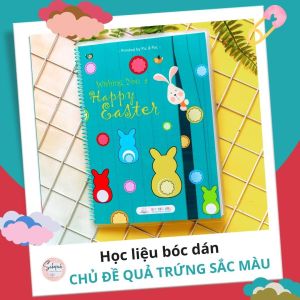 Học liệu bóc dán Montessori chủ đề QUẢ TRỨNG SẮC MÀU - Busy book - Mẫu giáo từ 2 - 5 tuổi | Schepub Handmade