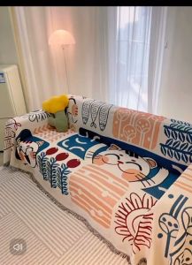 R2Y Home Sofa Towel Full Cover Cloth ins Cream Wind Cotton Yarn Camping Blanket Sofa Cushion Cover Towel Four Seasons