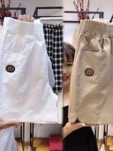 QIAOXIZI | Summer High Waist Loose Slimming Straight Leg Elastic Shorts