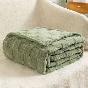 Green Fleece Throw Blanket for Couch Gift Blanket Super Soft and Warm Lightweight Checkered Pattern Blanket for All Seasons