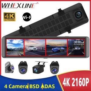 Camera Hành Trình Gương Chiếu Hậu 4K UHD Với ADAS BSD Ghi Hình 4 Kênh 1080P Kết Nối WiFi Ứng Dụng Điều Khiển Giám Sát Đỗ Xe 24/7 Góc Rộng 170 Độ