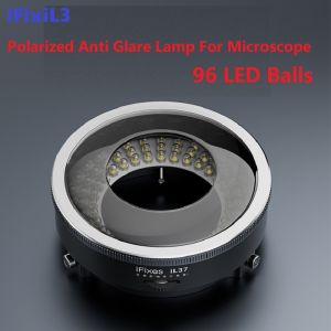 iFixes IL37 Microscope LED Ring Light 96 LED Balls Adjustable Polarized Built-in Polarizer Analyzer Radiationless Anti-Glare