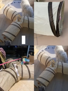 AP AIMAYAPET Cat Tunnel Toy Collapsible Interactive Pet Tunnel with Play Ball Easy Fold Carry Playhouse Maze for Cats