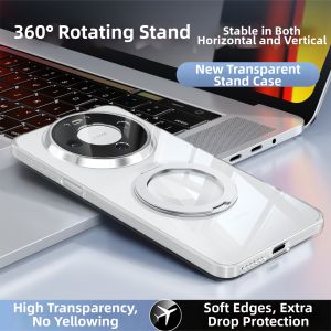 DAOWAIREN | 360 Rotating Stand Transparent Shockproof Case for Huawei Phones