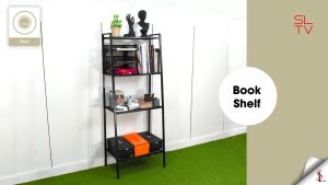NEST DESIGN LAB Premium Book Shelf Display Shelf Multi-purpose Rack Ladder Rack 4 Layer Storage Rack 59x35x147cm