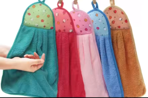 Fruit Print Microfiber Hanging Towel - Ultra Soft & Quick Dry Hand/Kitch Towels (30x40cm) | For Bathroom/Kitchen/Dishes | Cute Home Decor Gift