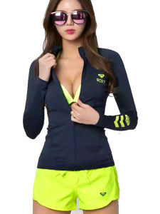 ROXY Korean Long Sleeve Wetsuit Top Quick Dry Sun Protection Swimming Bikini Slimming Jellyfish Suit Swimwear Set Casual Surfwear