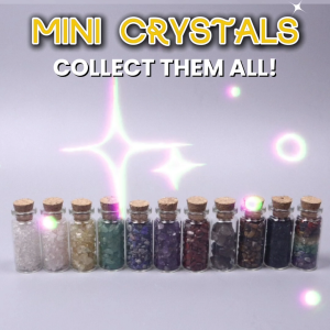MINI CRYSTALS IN A BOTTLE (Amethyst Aventurine Citrine Clear Quartz Rose Quartz etc.)