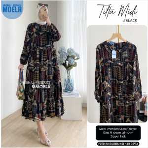 TILTA MIDI DRESS /GAMIS CANTIK BLACK BY MOELA