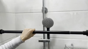 Minimally designed non punched adjustable telescopic pole shower curtain pole clothes drying pole curtain pole