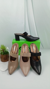 8am รองเท้าส้นสูงแฟชั่น รองเท้าหัวแหลมเปิดหลังเท้า สายรัดยางยืด ใส่สบาย ซึ่งมีความรู้ง่ายความชำนาญในการสร้างความสุขสันต์ สำหรับผู้สูง สายรัดยางยืด ใส่สบาย