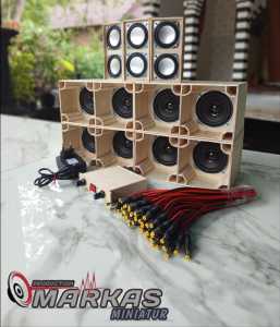 paket lengkap sound Miniatur box planar 3inch 4 subwoofer 3 middle