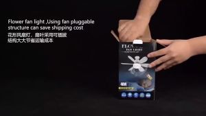 Ceiling Fan With Light Remote Control Big Size Diameter 52cm 40W Stepless 3 Speeds Silent 6 Blades Led Fan Light