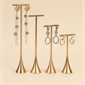 Metal T Bar Earring Display Stand for Shop Selling Stud Earrings Storage Holder Dangle Jewelry Ring Photography Organizer Hanger