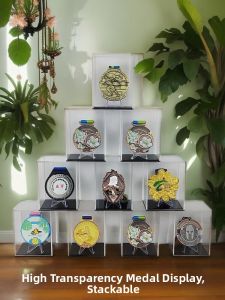 Acrylic Dustproof Award Medal Storage Box Sports Running Marathon Honorary Item Display Case Rectangular Desktop Organizer