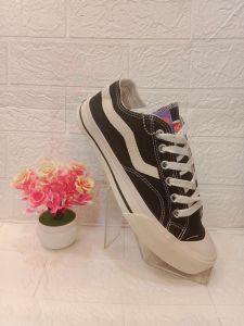 TERMURAH!!!! Ventela Publik Low Black Natural Pria Wanita Kekinian/ Sepatu Sekolah Sneakers Hitam Putih Kasual