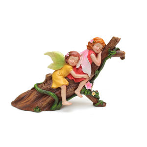 1PC/Sleeping Position Flower Fairy - Garden Courtyard Succulent Pottery Decoration Resin Crafts - Rural Bonsai Style