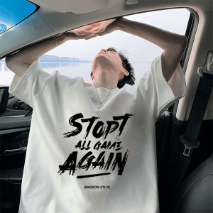 Heavy Weight Pure Cotton Short-Sleeved T-shirt Mens Summer American Fashion Brand Letters Print Loose Casual Couple T-shirt Top