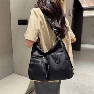 New 2025 Oxford Cloth Multi-Functional Womens Fashion Large Capacity Single Shoulder Slant Cross Travel Backpack Lightweight