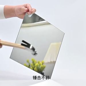 50CM Mirror Wall Self-adhesive Round Acrylic Bathroom Mirror Sticker Home HD Mirror with Sticker